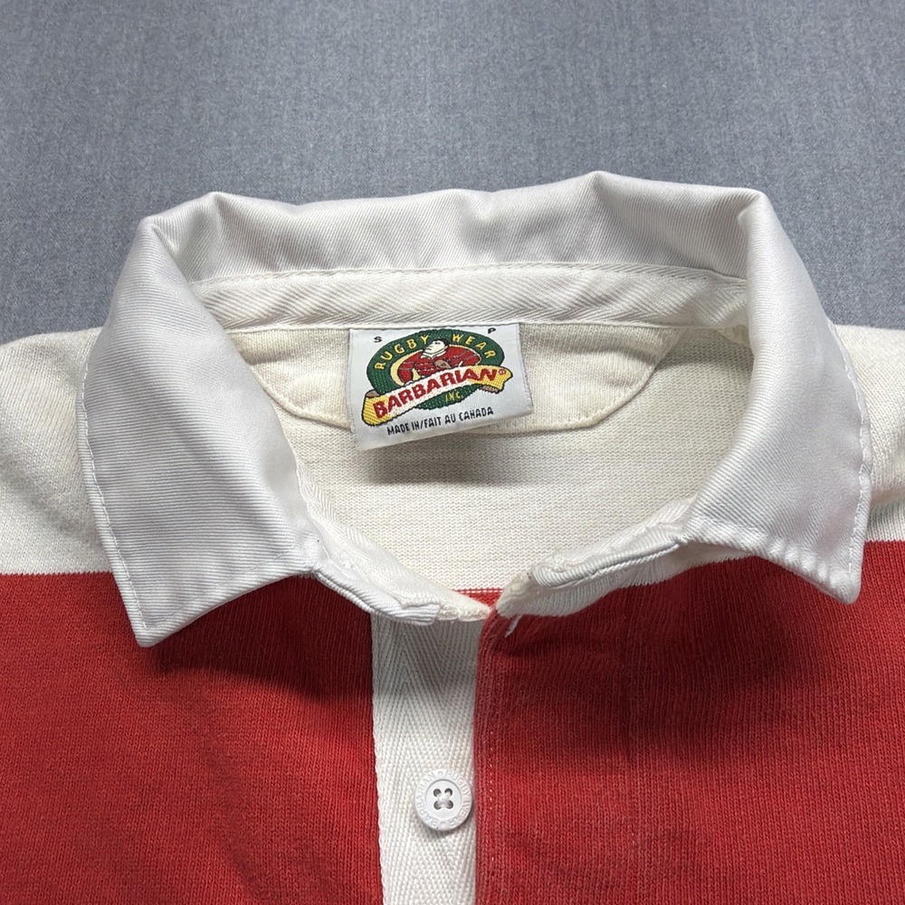 Barbarian Rugby Shirt Long Sleeve Red White Stripe Men's Small - Picture 3 of 10